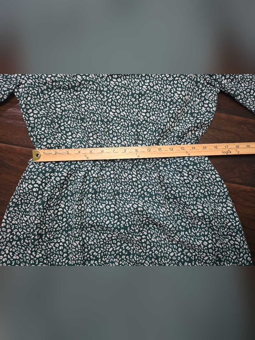 Ladies Casual Green Floral Chiffon Ruffle Long Sleeve Dress XL - Picture 6 of 10